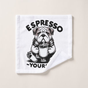 Bulldog au café chaud
