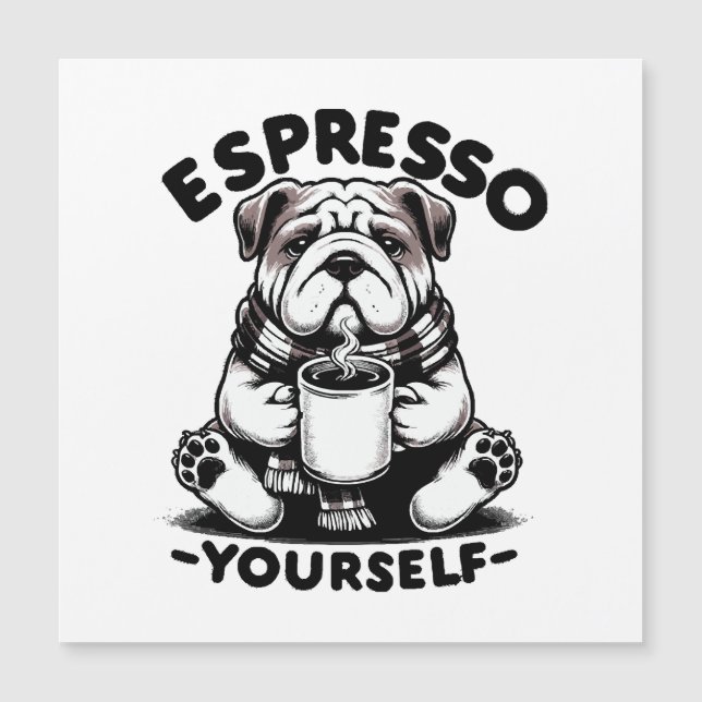 Bulldog au café chaud espresso (Devant)