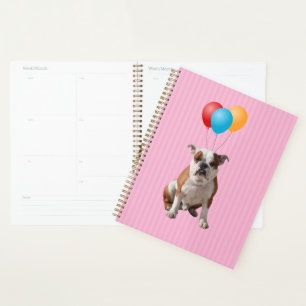 Bulldog Balloons heureux Anniversaire rose