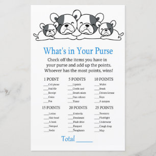 Bulldog Ce qui est dans votre baby shower de jeu d