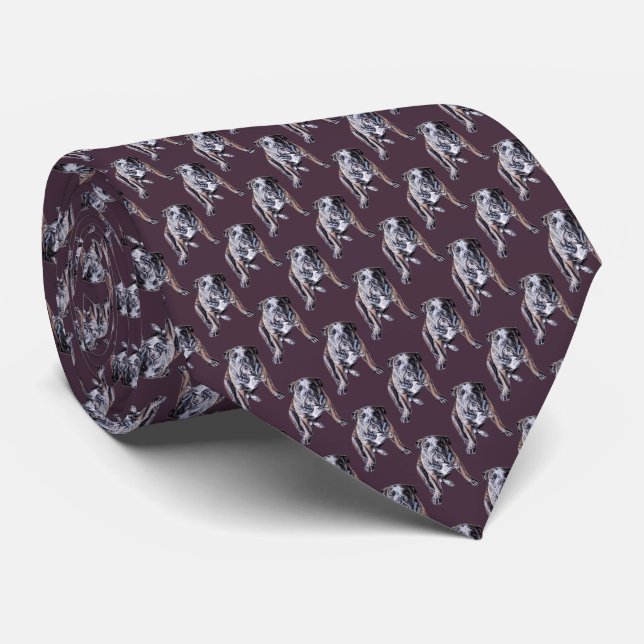 Bulldog Cravate anglais Bulldog Neckties Personnal (Roulé)