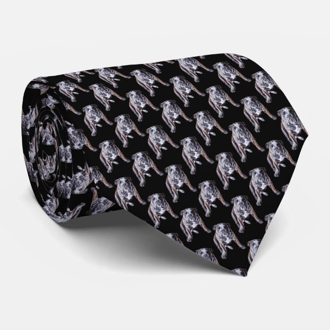 Bulldog Cravate anglais Bulldog Neckties Personnal (Roulé)