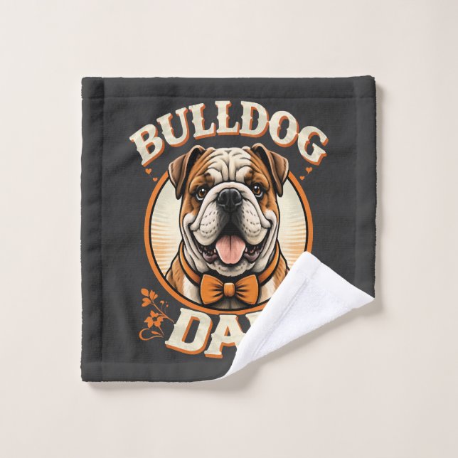 bulldog dad – cute vintage bulldog father’s day (Gant de toilette)