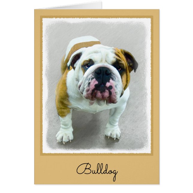 Bulldog Painting - Joli art original chien (Devant)