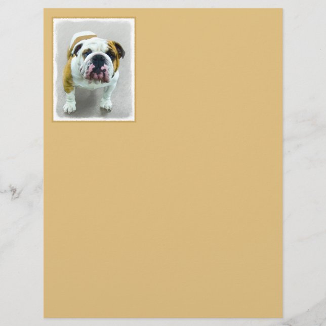 Bulldog Painting - Joli art original chien (Devant)