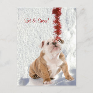 Bulldog Puppy Qu'Il Neige #2 Salutation de vacance
