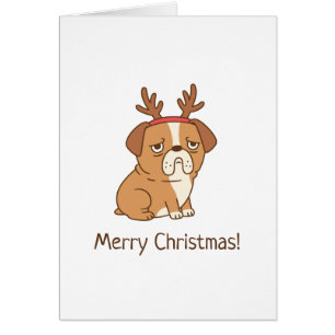 Bulldog Renne Cerf Joyeux Noël