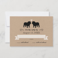 Bulldog Silhouettes Mariage RSVP Réponse