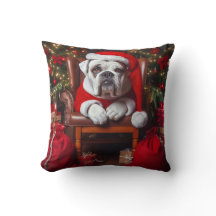 Bulldog thèmes de Noël coussin
