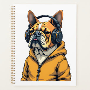 Bulldog Vintage avec Casque Audio et Capuche Musiq