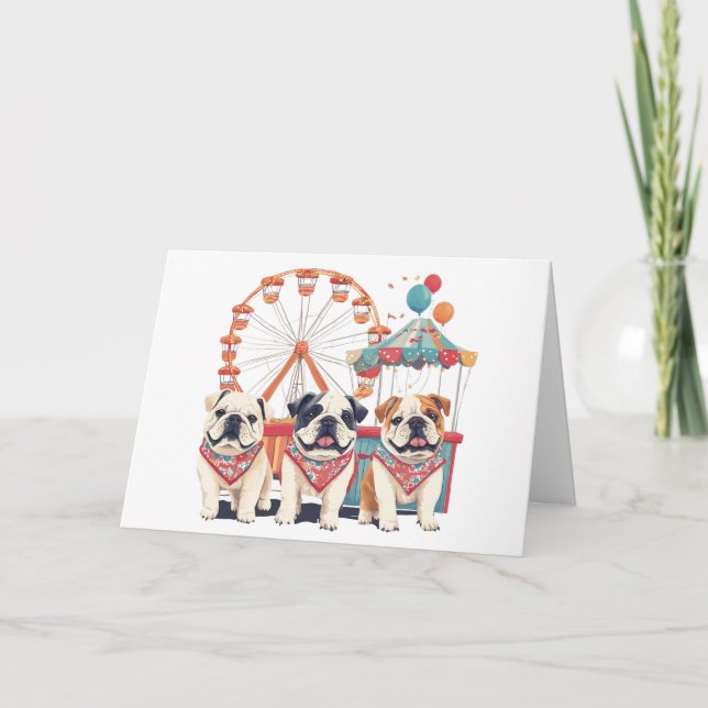 Bulldogs Anglais Merci À Un Carnaval (Devant)