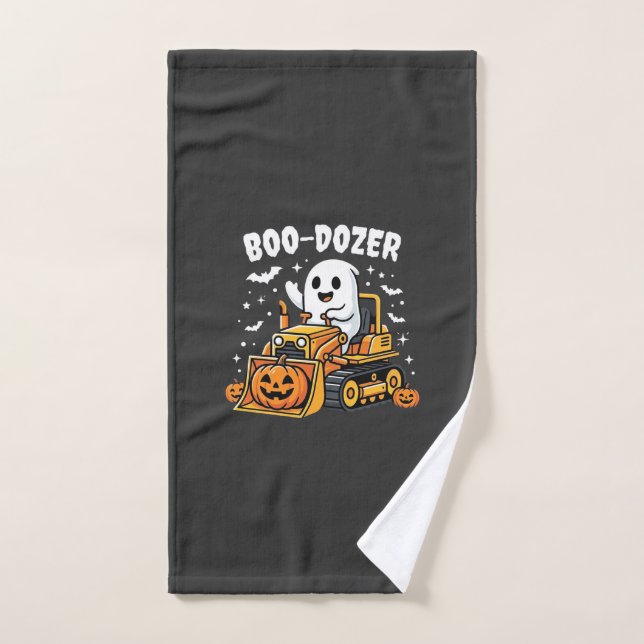 Bulldozer fantôme Halloween Boo Dozer_1 (Serviette à main)