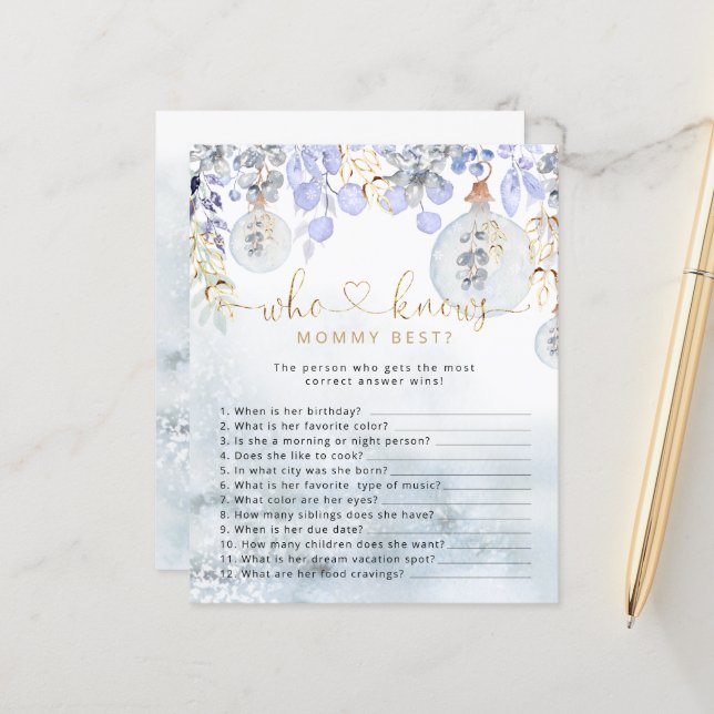 Bulle bleue de Noël qui connaît maman meilleur jeu (Devant/Arrière en situation)