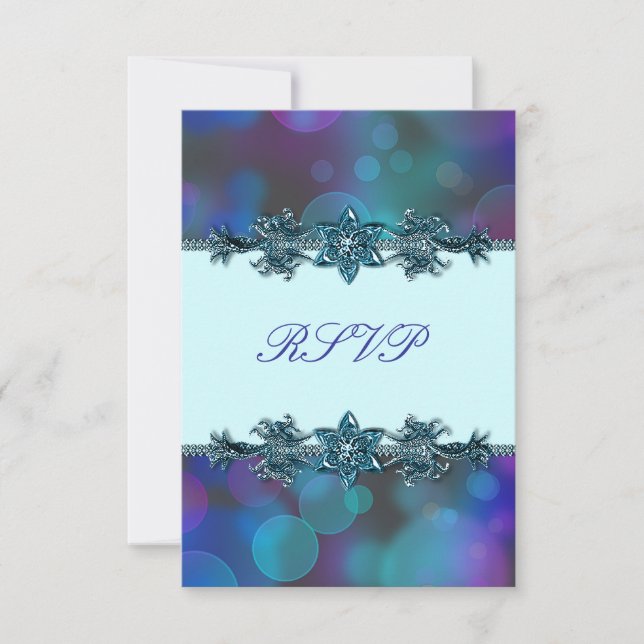 Bulle de Quinceanera bleu sarcelle violet RSVP (Devant)
