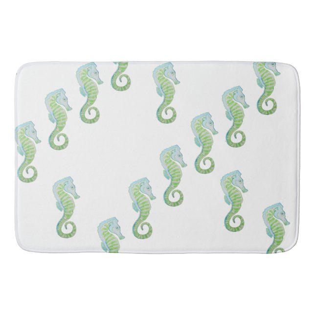 Bulle d'hippocampe vers le haut de tapis de bain (Devant)