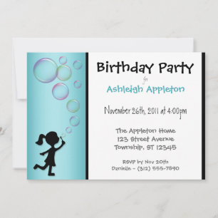 Bulles à souffler Aqua Invitations d'anniversaire
