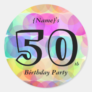 Bulles - autocollant rond de fête d'anniversaire