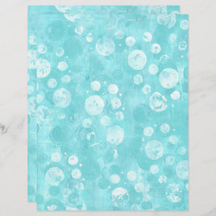 Bulles blanches et Turquoises sur la feuille de pa
