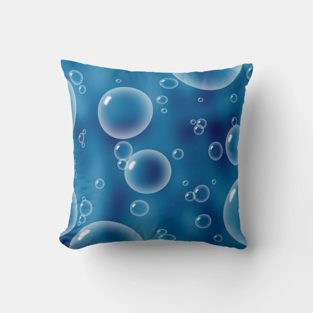 Bulles bleues Coussin Thon (Recto)