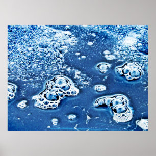 Bulles bleues Ice et eau Poster Abstrait