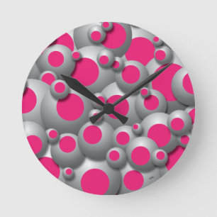 Bulles bouillonnantes Horloge ronde rose chaud