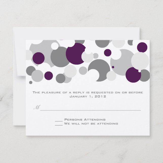 Bulles Champagne Violet/Argent RSVP (Devant)