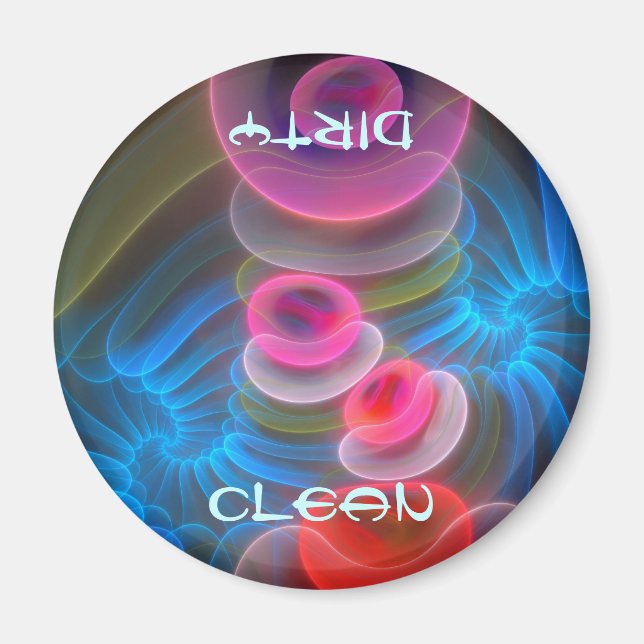 Bulles cool Clean Dirty lave-vaisselle aimant (Devant)