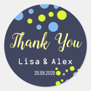 Bulles de bonheur Merci Autocollant de mariage
