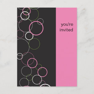 Bulles de champagne sur carte postale noire