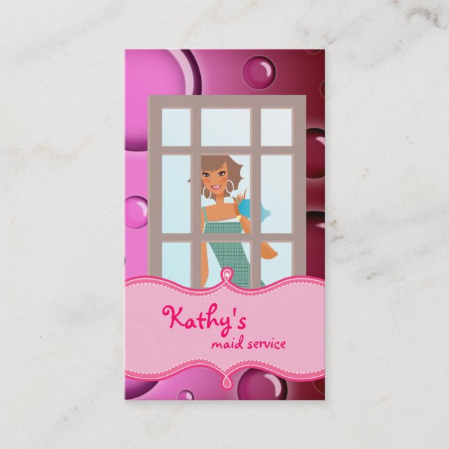 Bulles de rose de carte de visite de nettoyage (Devant)