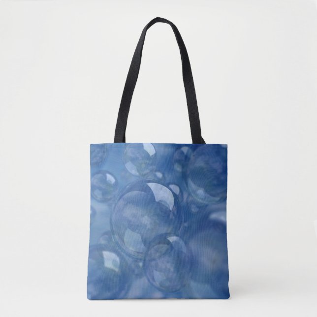 Bulles en bleu sur ce sac fourre-tout pratique (Devant)