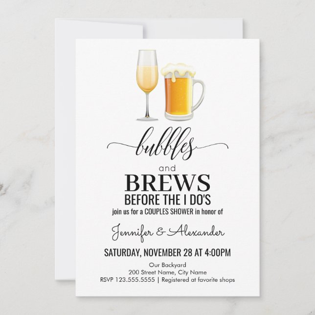 Bulles et brasseries couples douche (Devant)