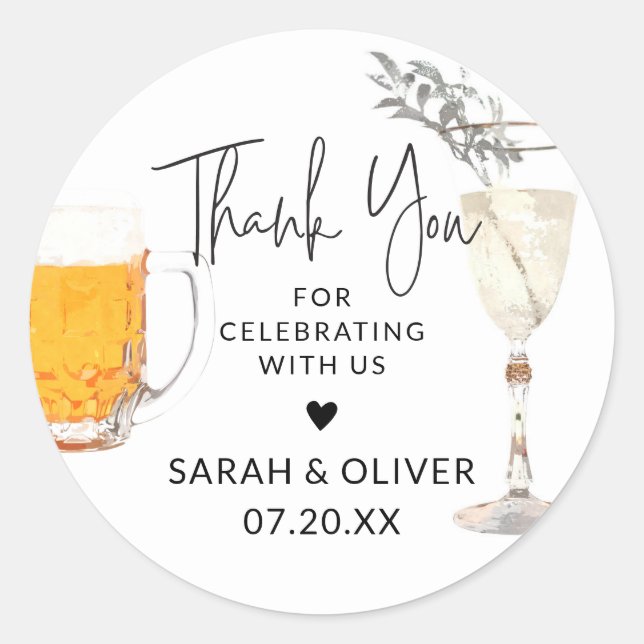 Bulles et brasseries Favoriser Stickers Wedding sh (Devant)