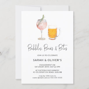 Bulles et brasseries modernes Invitation Fiançaill
