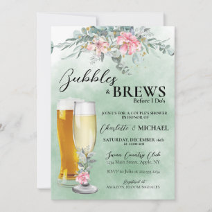 Bulles et brasseries Sage Green Douche Invitation