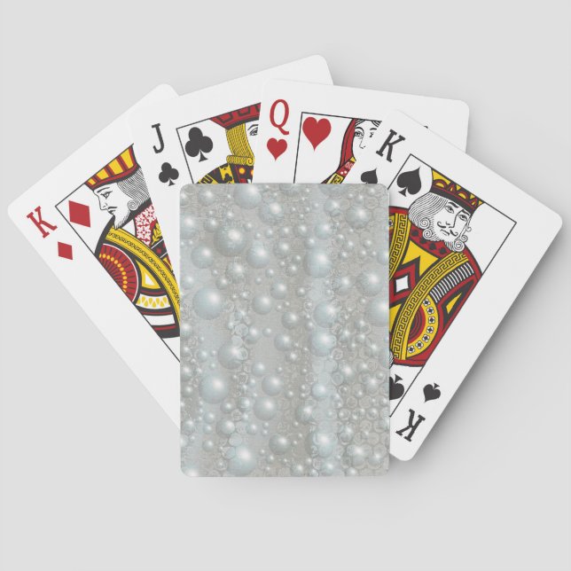 Bulles et perles Cartes de Jeu Bleu Argent (dos)