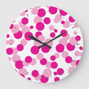 Bulles roses Confetti Motif Horloge murale