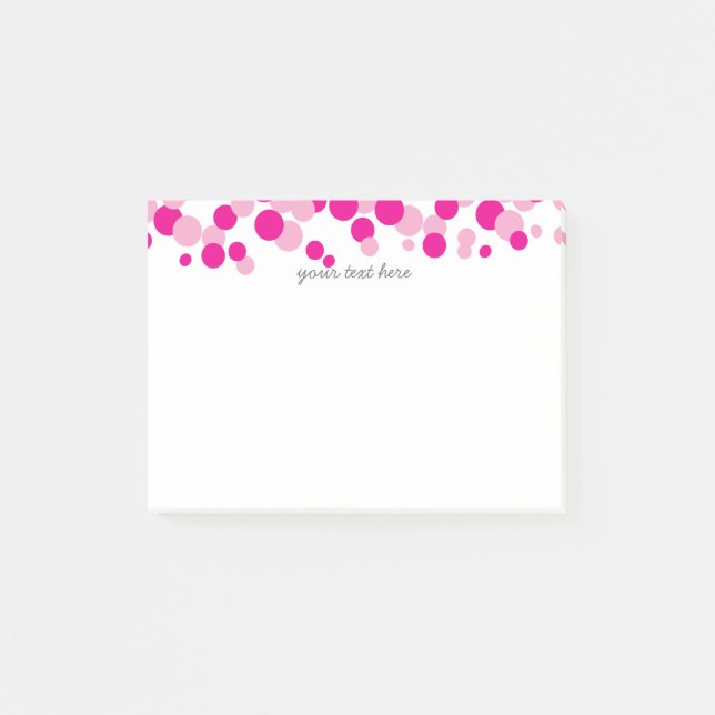 Bulles roses Confetti Motif Post-it® Notes (Devant)