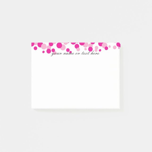 Bulles roses Monogrammes Post-it® Notes (Devant)