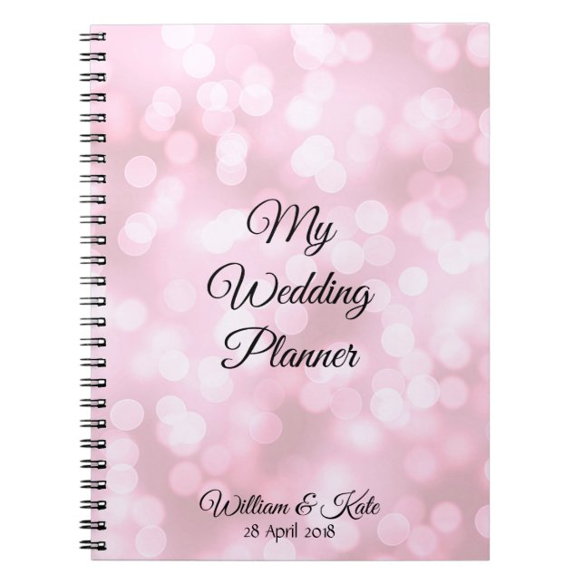 Bulles roses personnalisées Carnet Wedding planner (Devant)