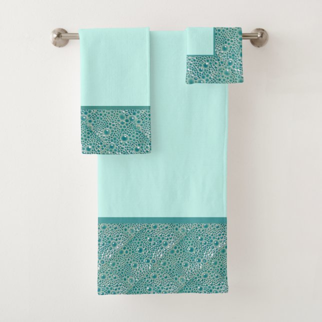 Bulles Serviette de bain set, turquoise (En situation)