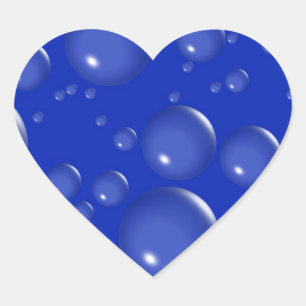 Bulles Stickers Coeur Bleu