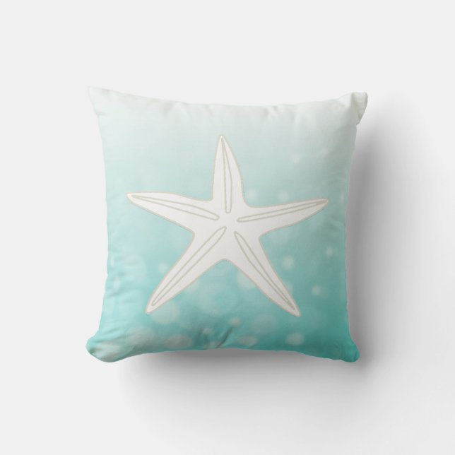 Bulles turquoises Starfish Beach House Coussin (Recto)