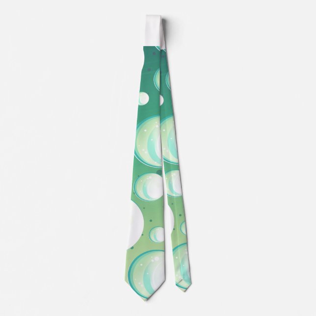 bulles vert d'aqua menthe rockabilly cravate (Devant)