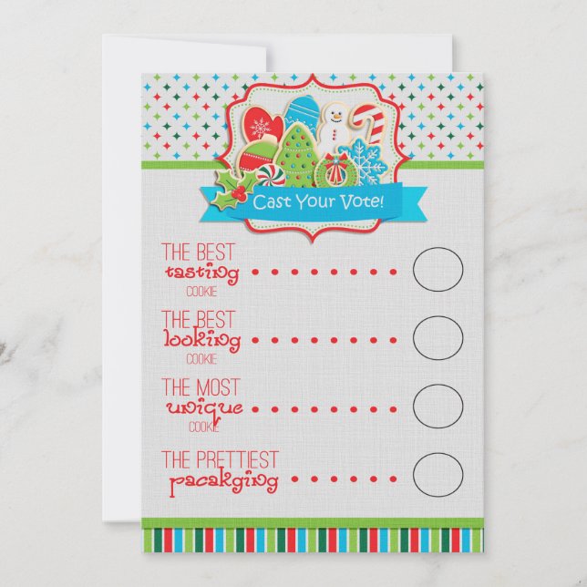 Bulletin de vote de l'échange de cookies de Noël (Devant)