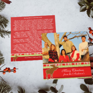 Bulletin sur la carte de Noël Back Moose