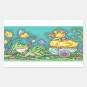 BULLFROG & DUCK EASTER EGG, STICKERS PRINTEMPS feu