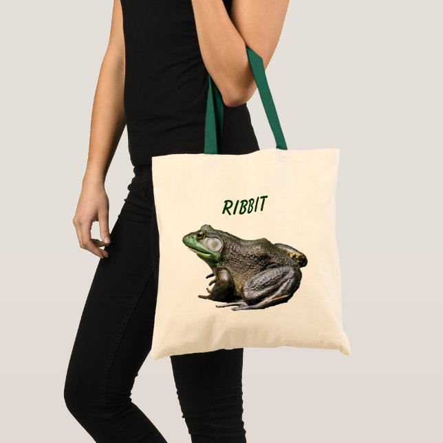 Bullfrog Ribbit Funny Nature Photo Sac fourre-tout (Devant (produit))