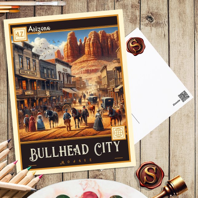 Bullhead City, Arizona | Carte postale Vintage (Créateur téléchargé)