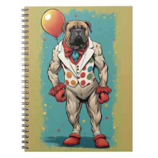 bullmastiff avec carnet en ballon
